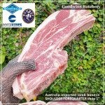 Lamb collar SHOULDER FOREQUARTER BONE-IN frozen CHOPS 1cm 3/8" (price/pack 600g 3-4pcs) brand Wammco / Midfield / WhiteStripe